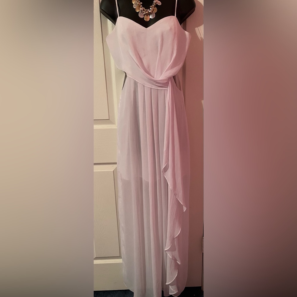 NWT BCBGeneration Long cutout Chiffon White Dress, Size 8